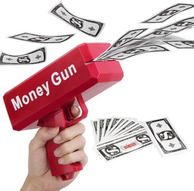 China Super Party Toy Paper Playing Throw Money Gun Rain It Toy Gun With Play Money Cash Gun For Game Party Supplies for sale