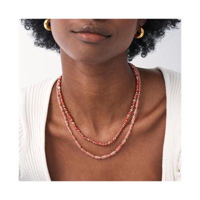 China 2021 Vintage Women's Natural Stones Simple Bohemian Stones Choker Necklace Collar Neck Scarf Bohemian Jewelry for sale