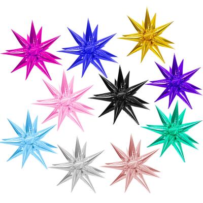 China Colorful Decoration Starburst Star Balloons Explosion Foil Cone Balloons For Wedding Birthday Party Decoration for sale