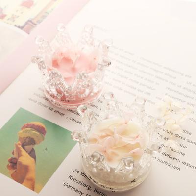 China Wedding Christmas Gift Home Decorative Mixed Soy Wax Scented Candle Birthday Party Favor with Luxury Crown Clear Glass for sale