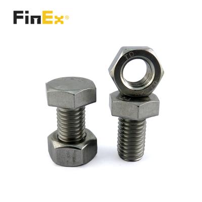 China Factory Price DIN933 DIN931 Stainless Steel Bolt And Nut Stainless Steel Hex Head Threaded Hex Bolts Full for sale