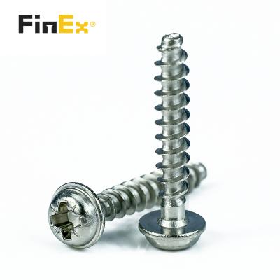 China Custom Stainless Steel Truss Pan Head Pozi Drive Wire Forming Pint Screw With Gasket for sale