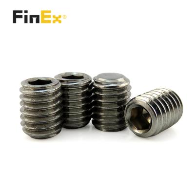 China DIN913 A2 Pan Stainless Steel Flat Point Worm Screws Hex Socket Set Screw for sale