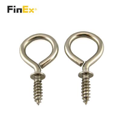 China Custom Hook Head Eye Screw 304 Stainless Steel m6 m8 Welded Ring Hook Screw for sale