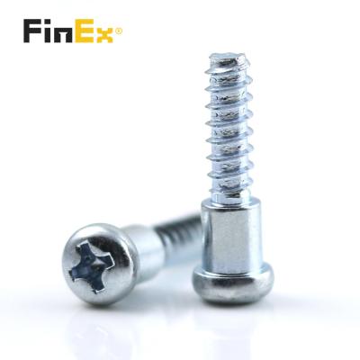 China Pan Factory Price Alloy Steel Blue Galvanized Round Head Drive Step Cross Shoulder Screws for sale