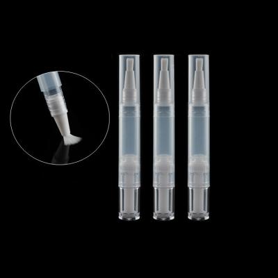 China Private Label 1ml 3ml 5ml Cuticle Personal Oil Clear Plastic Clear Packaging Cosmetic Twist Pen With Brush for sale