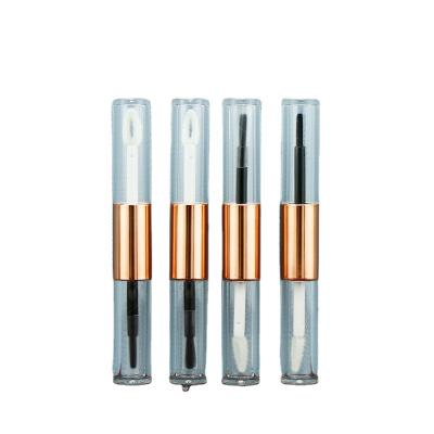 China 2ml Private Label Lip Gloss Tube Lip Gloss Containers Double Cosmetic Bottle Custom ABS Plastic Lip Gloss Tube for sale