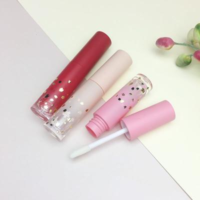 China Custom Empty 3ml Lip Gloss Lip Gloss Tube Private Label Cosmetic Containers With Matte Gradient Plastic Lip Gloss Tube for sale