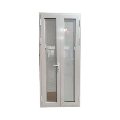 Cina Aluminum Swing Double Leaf Casement Window Doors With Louver Shutter in vendita