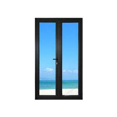 China Sound Insulated Turkish Black Aluminum Framed Casement Interior Security Glass Doors for sale