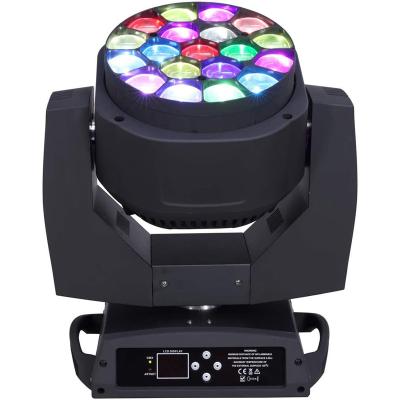 China Pro Sports Stadiums Bee Eye K10 Dotz Control 19x15w DMX Wash Beam Zoom 4in1 RGBW 19*15w LED Moving Head Light Great For Stage DJ Disco for sale