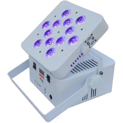 China Theme Park 12pcs 10w 12*10w Battery Operated 4in1 RGBW 12x10w DMX&IR Wireless Rechargeable Battery LED Par Light For Wedding for sale