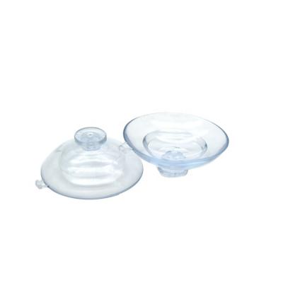 China Plastic PVC 45MM Diameter Double Sided Transparent Suction Cup With Mushroom Head for sale