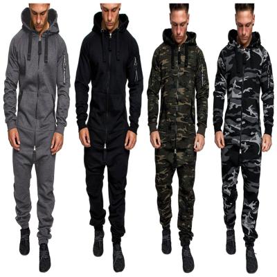 China Breathable Men's Long Sleeve Sweatsuits 2 Piece Hoodie Tracksuit Sets Casual Comfy Camouflage Jogging Suits For Men Sports Suit Activewear for sale