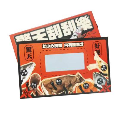 China paper & Cardboard Customized Color Scratch Card For Scratch Card Printing In Lottery Games for sale