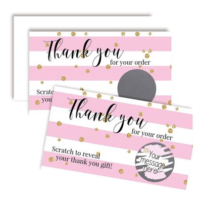 China paper & Cardboard Thank You Cards Win Customer Appreciation Leaflets Cards With Scratch Off Stickers For Businesses for sale