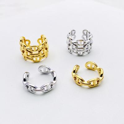 China CLASSIC Pig-nosed open-mouth rings for female cool INS cool over-the-top hip hop personality rings for sale