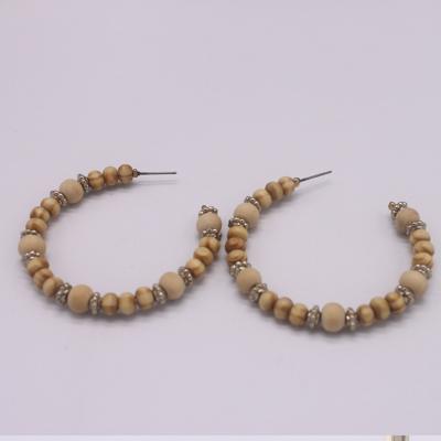 China BOHEMIA Fashion Handmade CCP Wooden Beads Large CC High End Earrings for sale