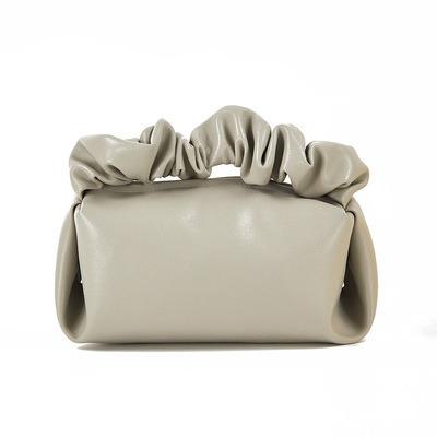 China New ISS fashion color cloud color pure simple portable bag texture small pvc leather pleated women's makeup bag for sale