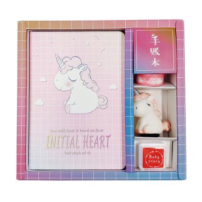 China Hot Selling Hardcover School Student Unicorn Notebook With Pen Set for sale