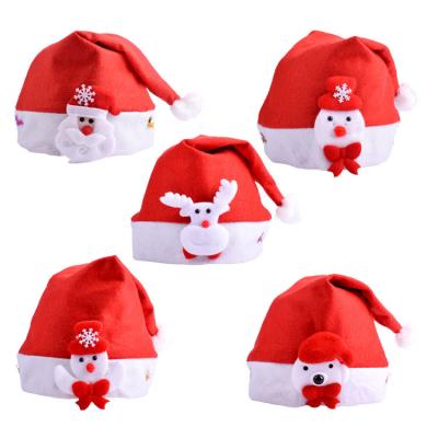 China Wholesale Party Santa Hat Kids Christmas Santa Hat With Light for sale