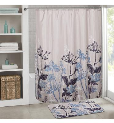 China Digital Shower Curtain Manufacturers Sustainable Waterproof Polyester Bathroom Curtain Customized Curtain for sale