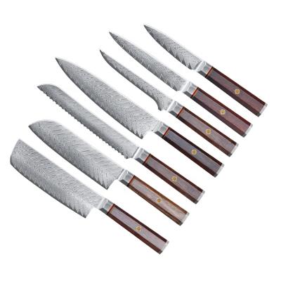 China Sustainable Steel Damascus Kitchen Chef Knife Set for sale