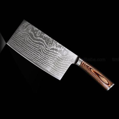 China 7 Inch Chopper Chinese Knife German High Carbon Viable Butcher Cleaver Stainless Steel With Ergonomic Handle for sale