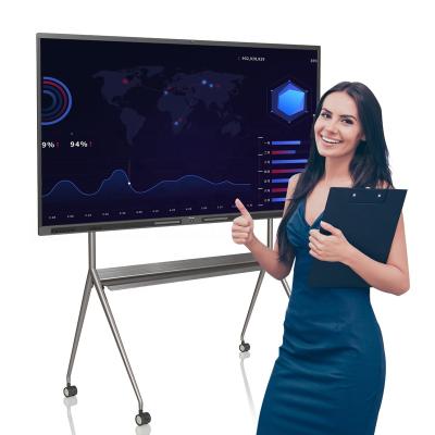 China Anti-glare Infrared Wireless Interactive Flat Panel 86 Inch Floor Led Panels Touch Screen Smart Board for sale