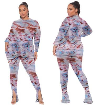 China Traje De Ropa New Drop Breathable Women Long Sheath Casual 2 Piece Pants Set Plus Size L-4XL Two Piece Set for sale