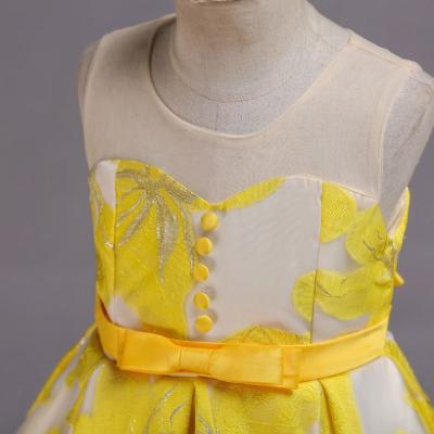 China Net skirt pleated flower princess gauze tutu tutu host performance dress children summer anti-wrinkle vestido fairy flower girl dress for sale