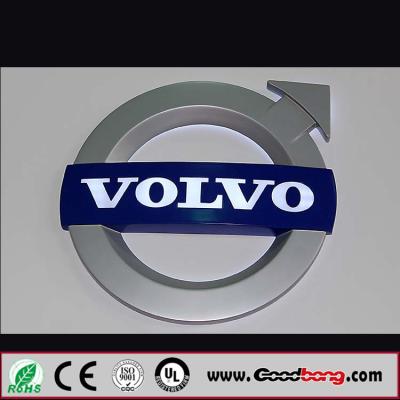 China Round Steel Backlit Light Led Car Logo Or Emblem with their names for dealerships store for sale