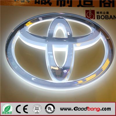 China Large Size vacuum coating 3D Illuminated car logo for sale