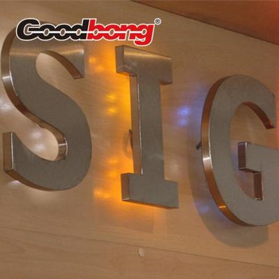 China Wall mounted Brushed metal Backlit LED letter sign for sale