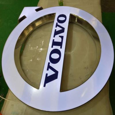 China Volvo Round outdoor vacuum forming 3D car logo Illuminated LED Acrylic Auto Signage for sale