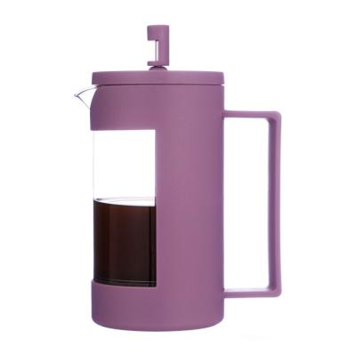 China Double Borosilicate Stainless Steel Modern Portable French Glass Plunger Tea Maker Coffee Pot for sale