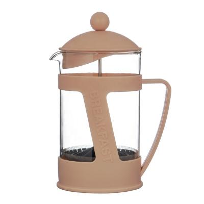 China Travel Borosilicate Stocked Coffee Mug with Press Lid French Press Coffee Maker for sale