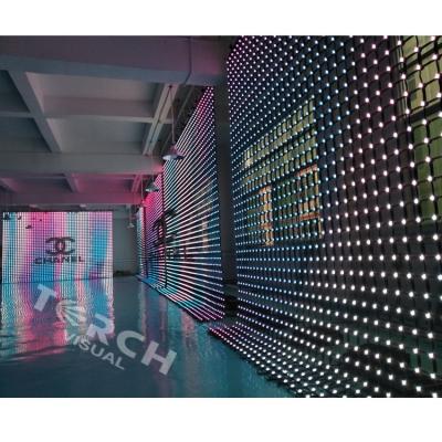 China Outdoor Advertising/Indoor Outdoor Media Facade LED Mesh Curtain Mesh Display M8 P200 Full Color Led Transparent Screen For Advertising for sale