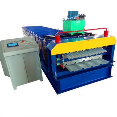 China Building Material Shops Low Price Double Layer Color Steel Roll Forming Machine Cold Metal Roof Forming Machine for sale