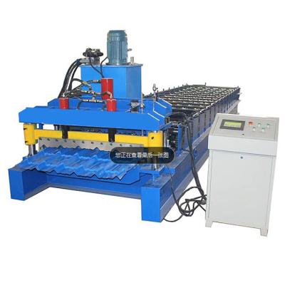 China Building material shops metal shingle tile press machine china maker glazed high speed roof tile making machine for sale