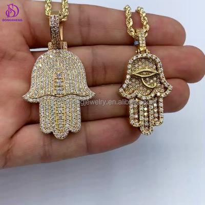 China Custom Made 925 Sterling Silver Iced Out VVS Moissanite Diamond Pendant Hip Hop Fashion Mens Jewelry Hip Hop Pendant for sale