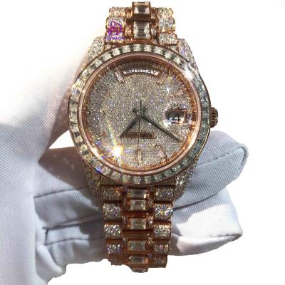 China 2023 Ice Water Resistant Luxury VVS Moissanite Unique Watch For Men And Women Automatic Hip Hop Machinery Watches for sale