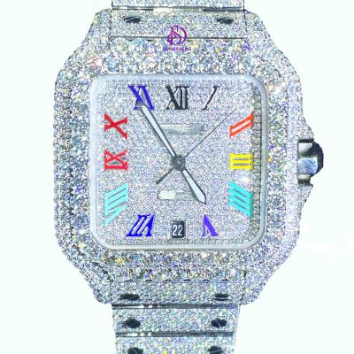 China Top Luxury Water Resistant Mens And Womens Iced Out Full Diamond VVS Mosanite Diamond Hip Hop Watches for sale