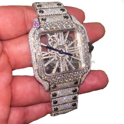 China Water Resistant Customized Luxury Colorful Blingbling Dial Watch Vvs Moissanite Mechanical Watches Hip Hop Full Iced Out Diamond Watches for sale