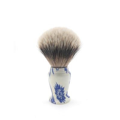 China High Grade Silvertip Badger Hair Metal Hand Made Shaving Brush Men's Shaving Brush Gift OEM/ODM Handle for sale