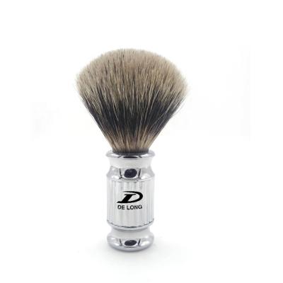 China Shaving Brush Mens Shaving Brush Gift 100% Pure Badger Hair High Grade Chrome Handle OEM/ODM Hand Made for sale