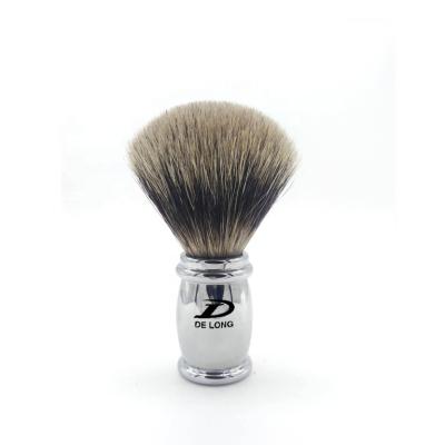 China Shaving Brush Mens Shaving Brush Gift 100% Pure Badger Hair High Grade Chrome Handle OEM/ODM Hand Made for sale