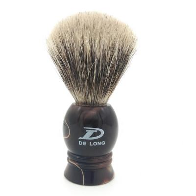 China Shaving Brush Men's Shaving Brush Gift 100% Pure Badger Hair High Grade Resin Handle OEM/ODM Hand Made for sale