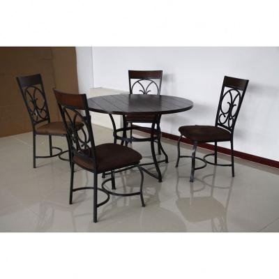 China No Hot Sale Dining Room Furniture Antique Design Round Wooden Patterned Back Dining Table And Chair for sale