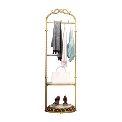 China Eco-friendly Modern Minimalist Type Multifunctional Coat Rack Clothing Storage Stand Simple Coat Iron Rack for sale